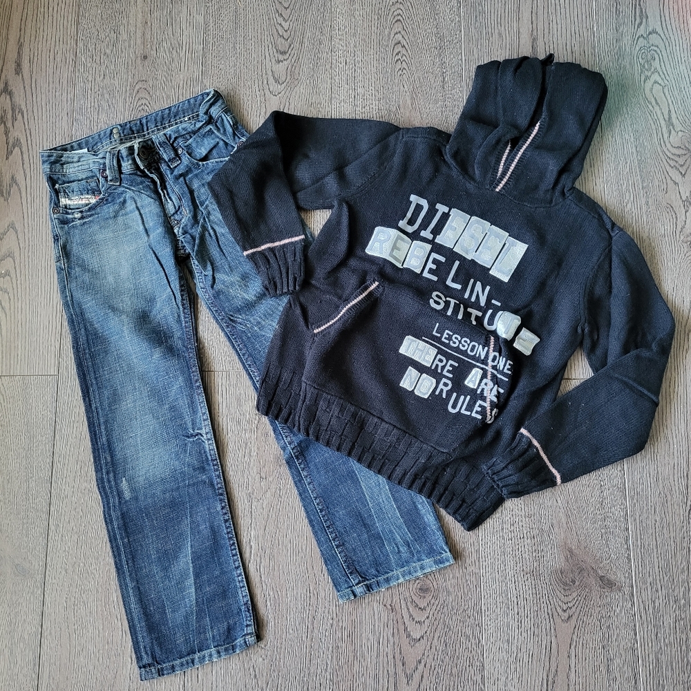 DIESEL jeans and sweater set 6 M